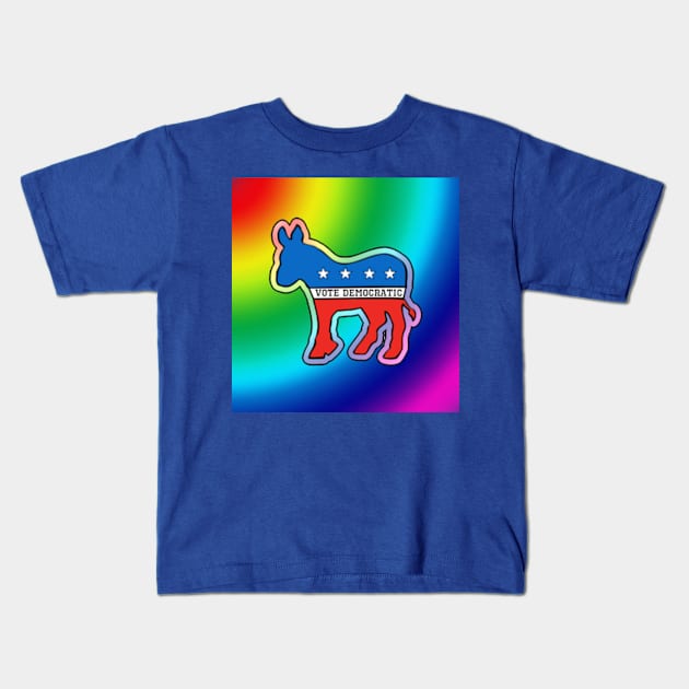 VOTE DEMOCRATIC - DEMOCRAT DONKEY MASCOT EQUALITY LGBT Kids T-Shirt by colormecolorado